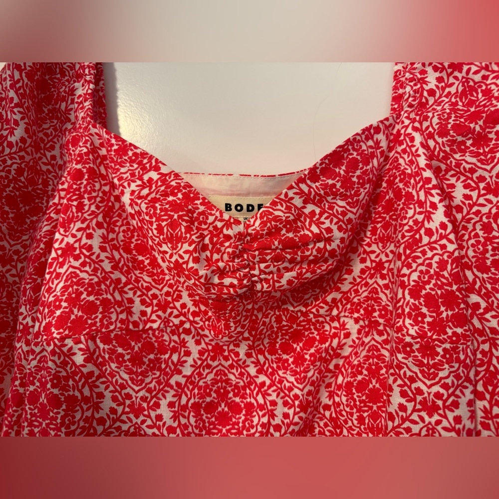 BODEN Red Floral Boho Babydoll Dress Size US10 - Picture 4 of 7